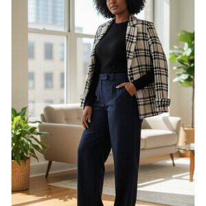 Tahari Black Wide-Leg High-Waist Pants